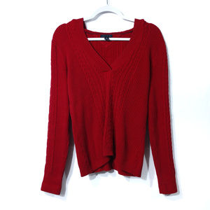 Tommy Hilfiger Women's V-Neck Hooded Knit Sweater.